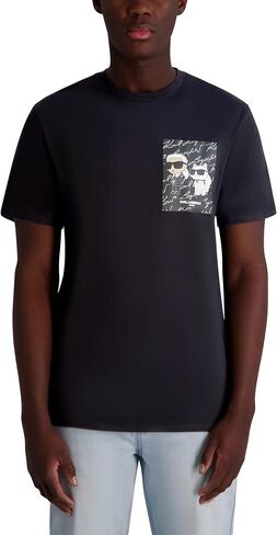 KARL LAGERFELD Men's Short Sleeve Crewneck Choupette Karl Graphic T-Shirt in Saudi Arabia