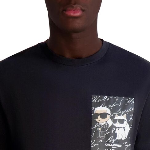 KARL LAGERFELD Men's Short Sleeve Crewneck Choupette Karl Graphic T-Shirt in Saudi Arabia
