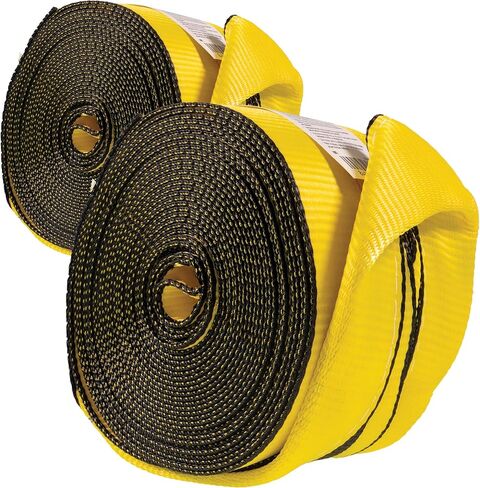أشرطة Winch 4 "× 30" × 30 بوصة مع حلقات مخيطات ملتوية (حزمة 2) ، و 5400 رطل حمولة العمل ، وربط المسطح الثقيل ، والأشرطة الخضراء 4 بوصة للمقطورات المسطحة والشاحنات in Kuwait
