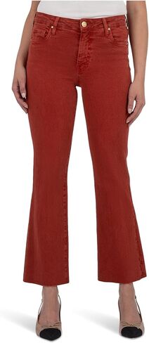 KUT from the Kloth Women's Kelsey High-Rise Ankle Flare with Raw Hem in Ecru in Saudi Arabia