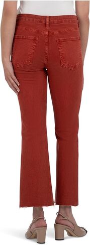 KUT from the Kloth Women's Kelsey High-Rise Ankle Flare with Raw Hem in Ecru in Saudi Arabia