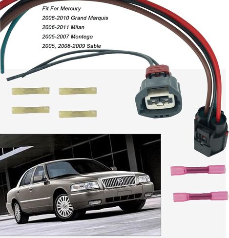 Cooling Fan Radiator Control Relay Module Connector Pigtail Wiring Harness Plug Fit Ford F-150 Focus Fusion Mustang Escape Taurus Lincoln MKZ MKX Mercury Milan Replace# 9U2Z14S411LB WPT-1361 in Saudi Arabia