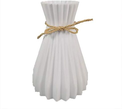 Houkiper Plastic vase, Vases for Flowers Ceramic Look Unbreakable Home Decoration Vase European Wedding for Home Decor, Living Room, Table, Home, Office Gray in Saudi Arabia