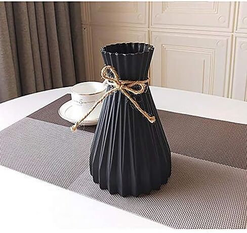 Houkiper Plastic vase, Vases for Flowers Ceramic Look Unbreakable Home Decoration Vase European Wedding for Home Decor, Living Room, Table, Home, Office Gray in Saudi Arabia