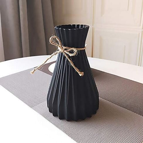Houkiper Plastic vase, Vases for Flowers Ceramic Look Unbreakable Home Decoration Vase European Wedding for Home Decor, Living Room, Table, Home, Office Gray in Saudi Arabia