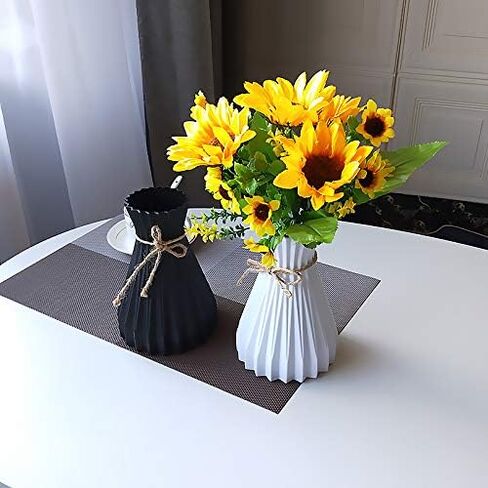Houkiper Plastic vase, Vases for Flowers Ceramic Look Unbreakable Home Decoration Vase European Wedding for Home Decor, Living Room, Table, Home, Office Gray in Saudi Arabia