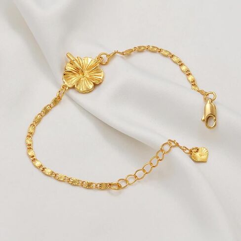 Hawaiian Anklets for Women - Hawaiian Hibiscus Flower Jewelry - Tropical Beach Ankle with Hibiscus Flower Jewelry - Trinidad Map Anklets Adjustable Length in Kuwait