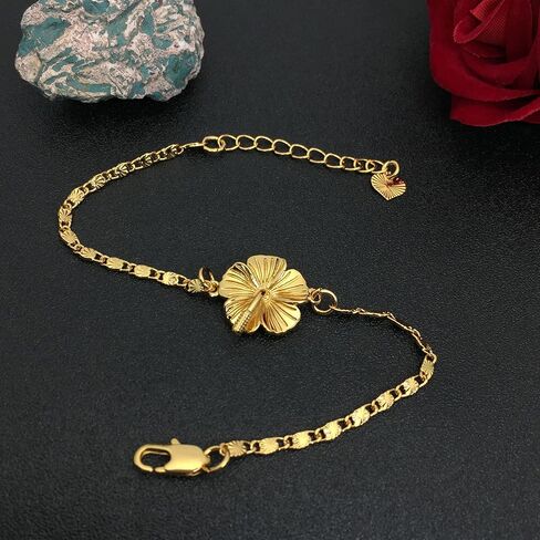 Hawaiian Anklets for Women - Hawaiian Hibiscus Flower Jewelry - Tropical Beach Ankle with Hibiscus Flower Jewelry - Trinidad Map Anklets Adjustable Length in Kuwait