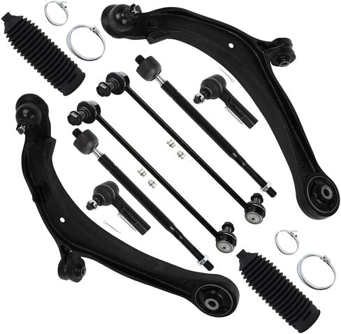 SCITOO 10pcs Front Suspension Kit Lower Control Arm with Ball Joint fit 2011-2017 for Honda Odyssey Outer Inner Tie Rod End w/Steering Boot Sway Bar Link in Saudi Arabia