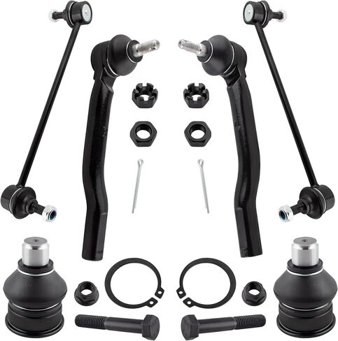 BOXI 6pcs Suspension Kit 2 Front Stabilizer/Sway Bar 2 Outer Tie Rod End 2 Lower Ball Joint fit for 2007-2011 for Nissan Versa K750098 ES800248 ES800249 K500051 in Saudi Arabia