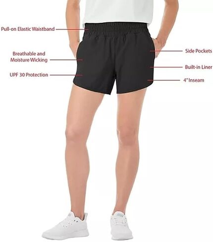 Member's Mark Women's Active Shorts (US, Alpha, Large, Regular, Regular, Black) in Saudi Arabia