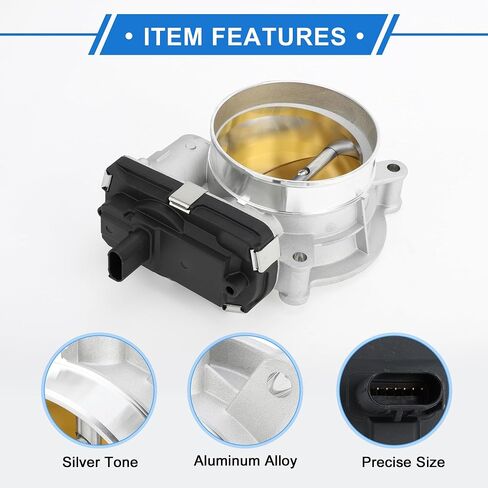 Throttle Body Assembly Compatible for GMC Sierra 1500 6.2l 2014-2020, 87mm Aluminum Alloy Silver Tone Engine Throttle Body Actuator in Saudi Arabia