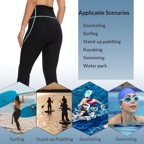 Lemorecn Wetsuit Shorts Women 2mm Super Stretch Neoprene ، سروال ملابس للسيدات للغطس على ركوب الأمواج للسباحة الغطس. in Kuwait