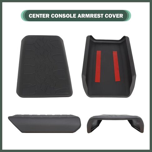 تغطية مسند ذراع وحدة التحكم المركزية Ford Bronco 2021 2022 2023 2/4 الباب استبعاد Bronco Sport ، TPE & Waterproof Car Cover ، وسادة مسند ذراعي ناعمة ، أسود ، أسود in Kuwait