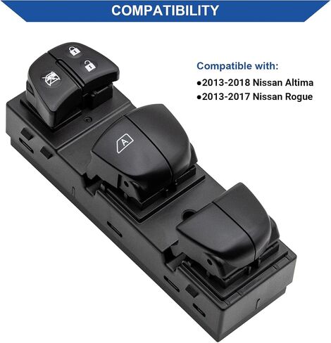 Master Power Window Switch Control Button Front Left Driver Side Compatible with Nissan Altima 2013-2018, Nissan Rogue 2014-2017, Replacement OEM 254013TA5A, 1S14450, DWS2104, 254014BA5A in Saudi Arabia