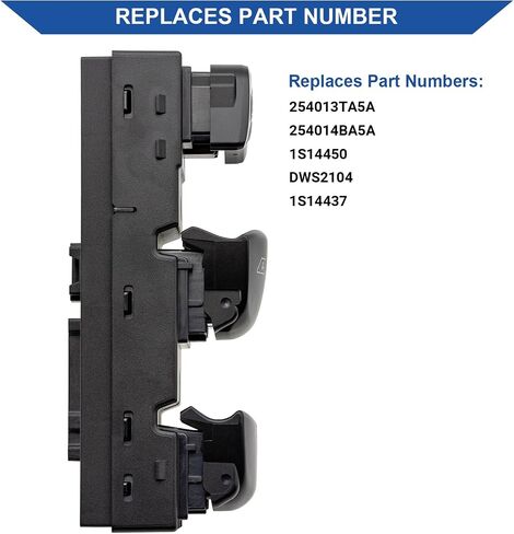 Master Power Window Switch Control Button Front Left Driver Side Compatible with Nissan Altima 2013-2018, Nissan Rogue 2014-2017, Replacement OEM 254013TA5A, 1S14450, DWS2104, 254014BA5A in Saudi Arabia