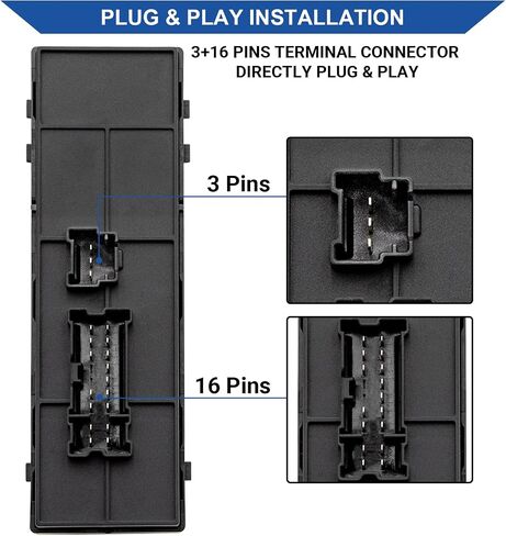 Master Power Window Switch Control Button Front Left Driver Side Compatible with Nissan Altima 2013-2018, Nissan Rogue 2014-2017, Replacement OEM 254013TA5A, 1S14450, DWS2104, 254014BA5A in Saudi Arabia