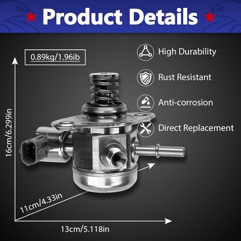 High Pressure Fuel Pump, Direct Injection Mechanical Fuel Pump Compatible with 2012-2016 Kia Soul 2012-2014 Rio 2014-2016 Forte 2013-2014 Hyundai Accent 2013-2015 Veloster 35320-2B220 in Saudi Arabia