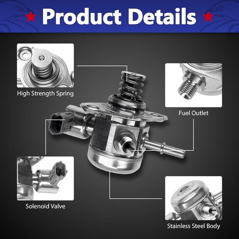 High Pressure Fuel Pump, Direct Injection Mechanical Fuel Pump Compatible with 2012-2016 Kia Soul 2012-2014 Rio 2014-2016 Forte 2013-2014 Hyundai Accent 2013-2015 Veloster 35320-2B220 in Saudi Arabia