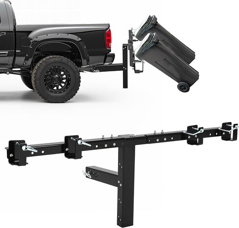 KUAFU Double Trash Can Hauler Adjustable Trailer Can Hitch Compatible with Truck Golf Cart UTV ATV Trailer Dual Trash Can Towing Hitch Garbage Transporter Hauler with 2" Receiver in Saudi Arabia