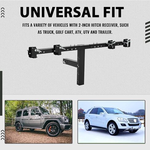 KUAFU Double Trash Can Hauler Adjustable Trailer Can Hitch Compatible with Truck Golf Cart UTV ATV Trailer Dual Trash Can Towing Hitch Garbage Transporter Hauler with 2" Receiver in Saudi Arabia