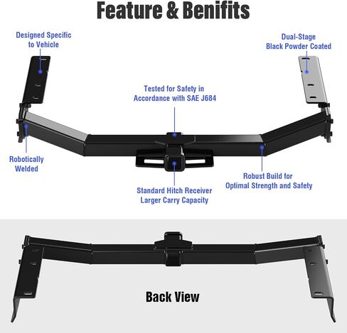 Trailer Hitch, 2 inch Towing Hitch Receiver with Class 3 Hitch Cover Compatible with Toyota Highlander 2014-2019 in Saudi Arabia