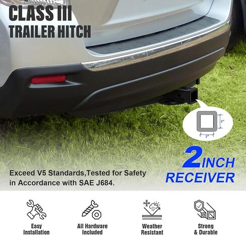 APS Rear Trailer Hitch, 2 inch Towing Hitch Receiver Class 3 Hitch Cover Included Compatible with Toyota Highlander 2008-2013 in Saudi Arabia