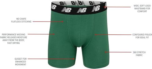 توازن جديد في ملاكم الأداء القطن لا طيران للرجال ، 5 بوصات inseam (3 عبوات) ، أسود/أسود/أسود ، صغير in Saudi Arabia