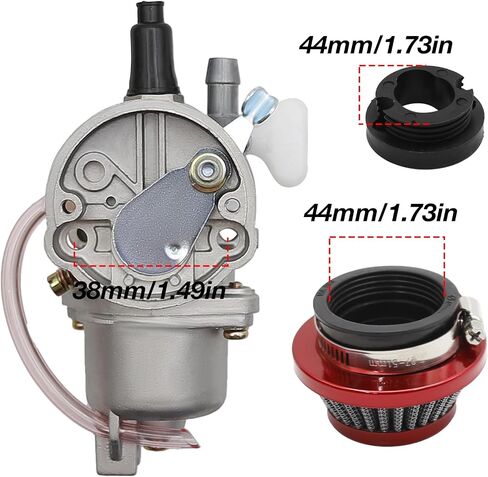 13mm Carburetor with 44mm Air Filter Replacement For 2 Stroke 43cc 47cc 49cc ATV 4 Wheel Off Road Vehicle Lawn Mower Scooter (Red) in Saudi Arabia