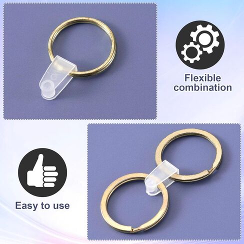 PAGOW 50 Pcs Plastic Keychain Clips, Acrylic Keychain Connector, Clear Keychain Clips for Crafts, Keychain Attachment for Office, DIY Crafts, Jewelry Making in Saudi Arabia