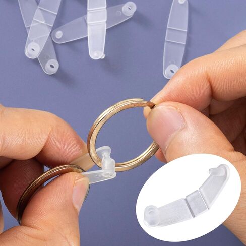PAGOW 50 Pcs Plastic Keychain Clips, Acrylic Keychain Connector, Clear Keychain Clips for Crafts, Keychain Attachment for Office, DIY Crafts, Jewelry Making in Saudi Arabia