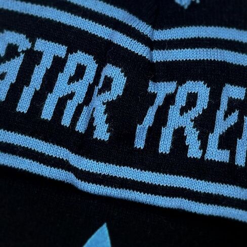 Star Trek Science Logo Stripe Blue Knit Beanie with Cuff and Pom Unisex for Men and Women in Saudi Arabia