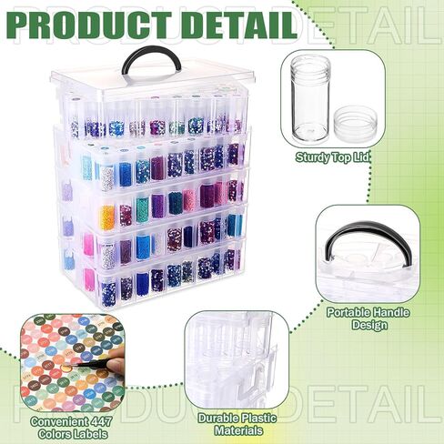 Diamond Painting Storage Containers with 208 Grids Bead Organizer with Diamond Painting Accessories for Diamond Art Storage DIY Diamond Art Craft Jewelry Bead Storage in Saudi Arabia