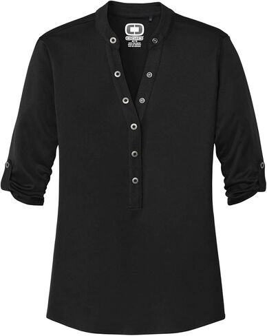 OGIO Women's Crush Henley | Moisture Wicking Work Shirt for Women, Casual Top with 3/4 Sleeves in Saudi Arabia