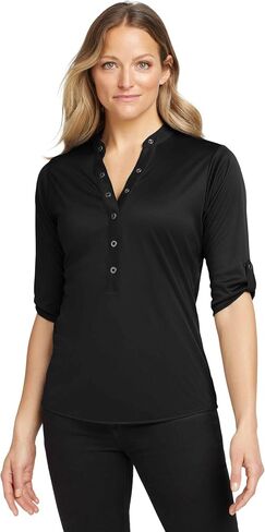 OGIO Women's Crush Henley | Moisture Wicking Work Shirt for Women, Casual Top with 3/4 Sleeves in Saudi Arabia