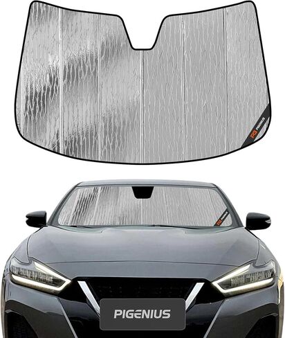 Windshield Sun Shade for Nissan Maxima Sedan 2016-2023,Front Window Sunshade Shield,2-in-1 Reflective Sun Shade,Silver for Summer, Black for Winter in Saudi Arabia