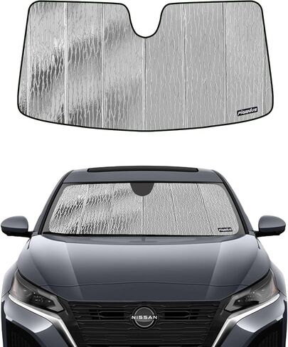 Windshield Sun Shade for Nissan Maxima Sedan 2016-2023,Front Window Sunshade Shield,2-in-1 Reflective Sun Shade,Silver for Summer, Black for Winter in Saudi Arabia