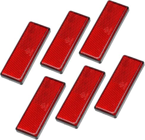 6 Pcs Rectangular Stick-on Safety Spoke Reflective Self Adhesive Reflector for Gate Posts Cars Trailer Motorcycle Bicycle Bike 87mm Length Red Replace Parts in Saudi Arabia