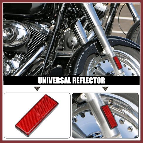 6 Pcs Rectangular Stick-on Safety Spoke Reflective Self Adhesive Reflector for Gate Posts Cars Trailer Motorcycle Bicycle Bike 87mm Length Red Replace Parts in Saudi Arabia