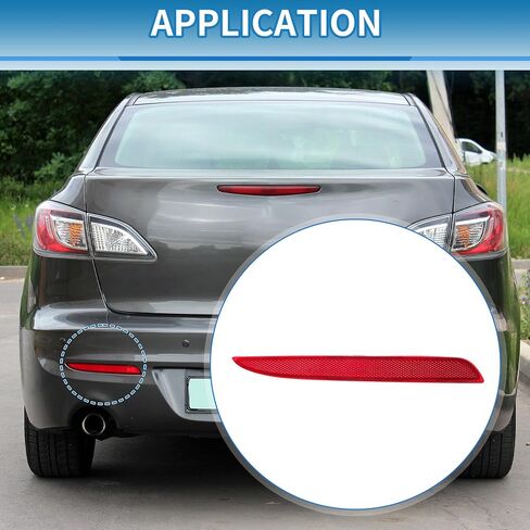 العاكس العاكس المصد الخلفي العاكس العاكس العاكس العاكس ل Mazda 3 BL 2010-2013 ABS RED in Saudi Arabia