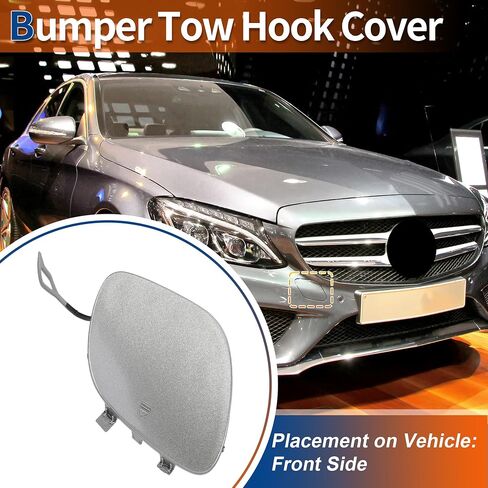 ACROPIX Front Side Car Bumper Tow Hook Cover Tow Cover Cap Silver Tone Fit for Mercedes-Benz C-Class W205 2014-2018 No.A2058850024 - Pack of 1 in Kuwait