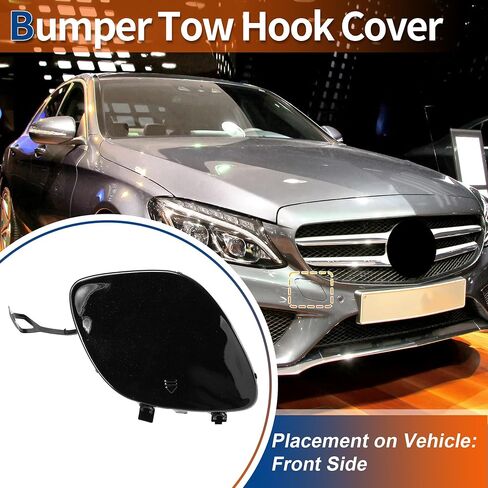 ACROPIX Front Side Car Bumper Tow Hook Cover Tow Cover Cap Silver Tone Fit for Mercedes-Benz C-Class W205 2014-2018 No.A2058850024 - Pack of 1 in Kuwait