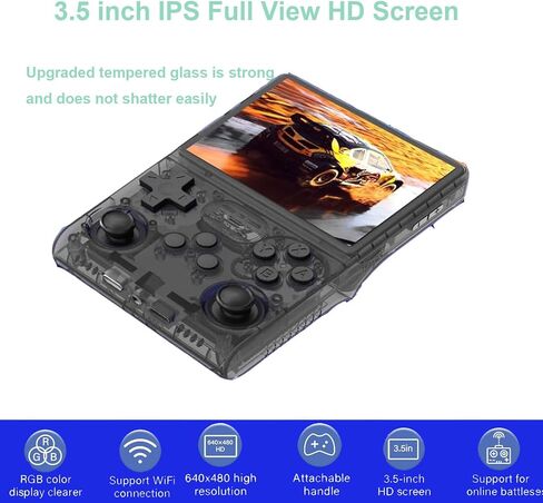 30000 Retro Games Handheld Game Console, 3.5 inch Mini HD IPS Screen Retro Console, 3800mAh Large Capacity, Built-in 256G Card, Support HDMI and TV Output in Saudi Arabia