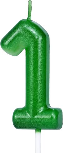 Green Number 1 Birthday Candles, Cake Toppers for Birthday/Baby Shower/Anniversary/Wedding Party Celebrating/Decorating. (Green Number 1) in Saudi Arabia