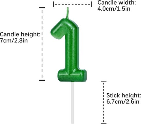 Green Number 1 Birthday Candles, Cake Toppers for Birthday/Baby Shower/Anniversary/Wedding Party Celebrating/Decorating. (Green Number 1) in Saudi Arabia