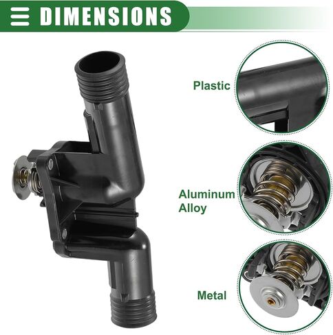Motoforti Water Outlet Thermostat, Engine Coolant Thermostat Housing Assembly, for BMW 318i 1996-1999, Metal Plastic, No.11531743017, Black in Saudi Arabia