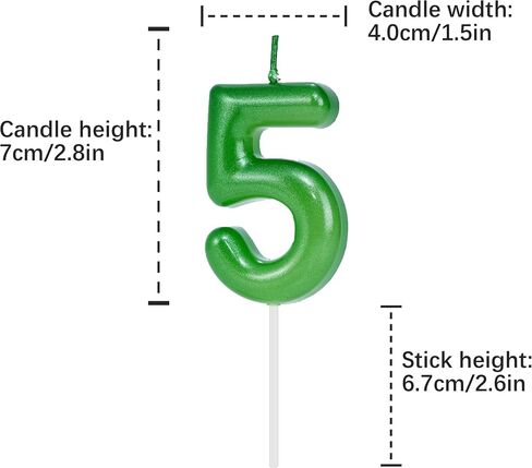 Green Number 1 Birthday Candles, Cake Toppers for Birthday/Baby Shower/Anniversary/Wedding Party Celebrating/Decorating. (Green Number 1) in Saudi Arabia