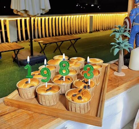 Green Number 1 Birthday Candles, Cake Toppers for Birthday/Baby Shower/Anniversary/Wedding Party Celebrating/Decorating. (Green Number 1) in Saudi Arabia