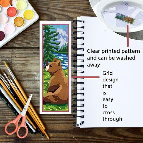 ORIGACH 6 Pcs Cross Stitch Bookmark Kit for Beginner Flamingo Bird Pattern Stamped Embroidery Stitch Kits for Starter DIY Bookmarks Printed Cross Stitch Kits for Book Lovers in Kuwait