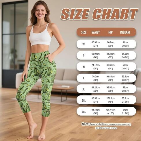 Cute Capri Leggings with Pockets for Women XS-3XL High Waisted Workout Pants in Saudi Arabia